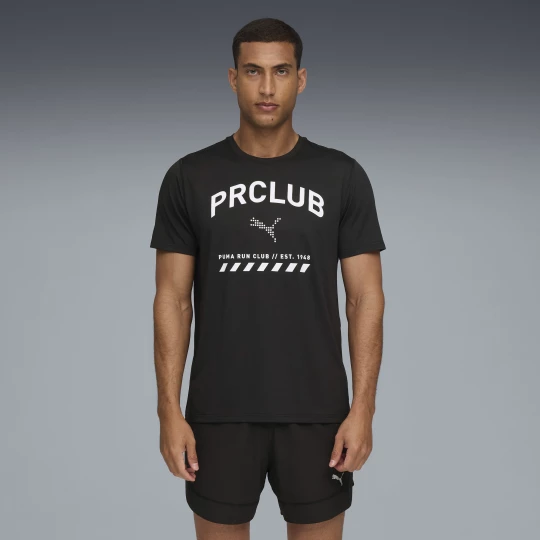 Foto van product PUMA RUN CLUB Graphic Mesh T-shirt voor Heren, Zwart