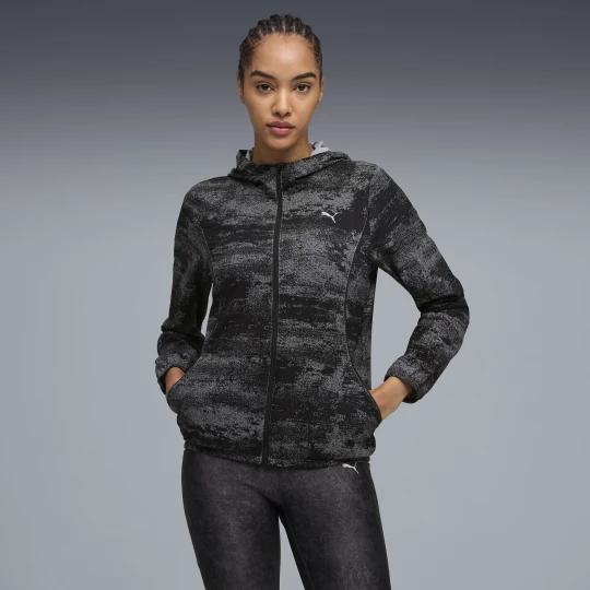 Foto van product PUMA Run Velocity bedrukt geweven jack voor Dames, Zwart