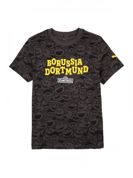 Foto van product PUMA Shirt 'BVB x Sesame Street' geel / antraciet / zwart / wit