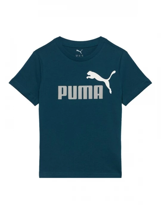 Foto van product PUMA Shirt 'ESS No.1' cyaan blauw / lichtgrijs / wit