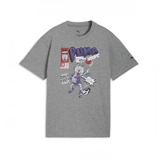 Foto van product PUMA Shirt 'Flagrant Foul' grijs gemêleerd / lila / zwart / wit