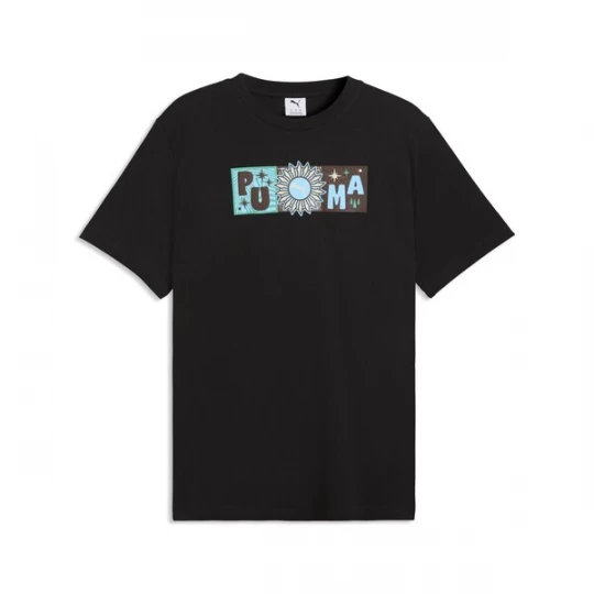 Foto van product PUMA Shirt 'Sunset Drive' pastelblauw / groen / zwart