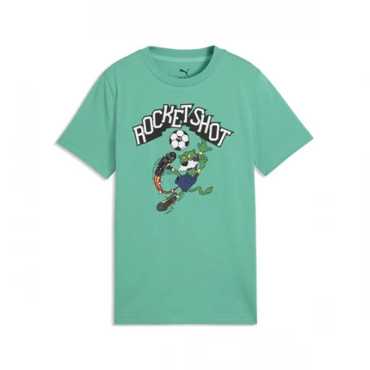Foto van product PUMA Shirt 'Super Puma' smaragd / lichtgroen / zwart / wit