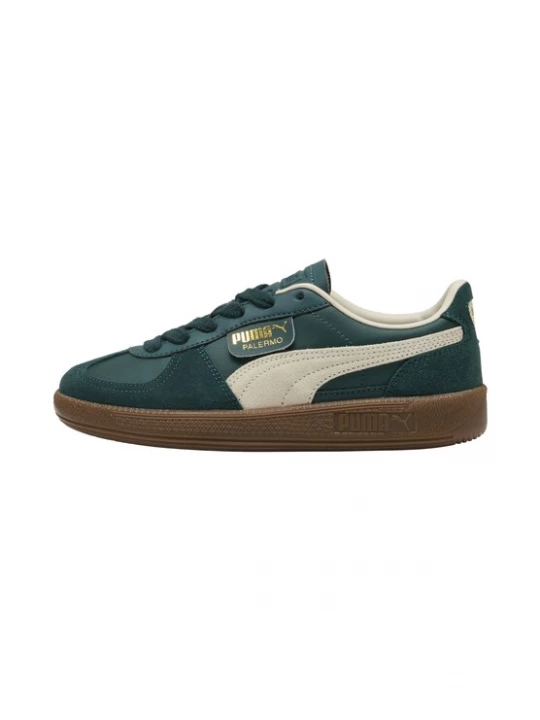 Foto van product PUMA Sneakers 'Palermo' lichtbeige / goud / donkergroen