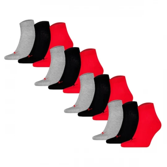 Foto van product PUMA Sokken grijs gemêleerd / rood / zwart