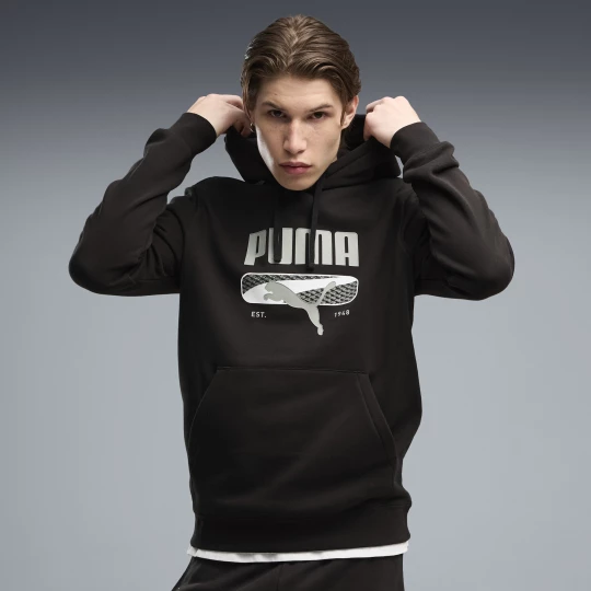 Foto van product PUMA Sport Logo Play fleece hoodie voor Heren, Zwart