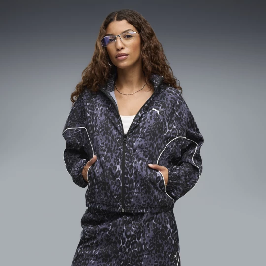 Foto van product PUMA Sport relaxt jack met dierenprint en volledige rits voor Dames
