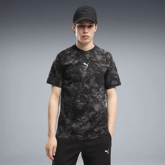 Foto van product PUMA Sport T-shirt met camouflageprint voor Heren, Zwart