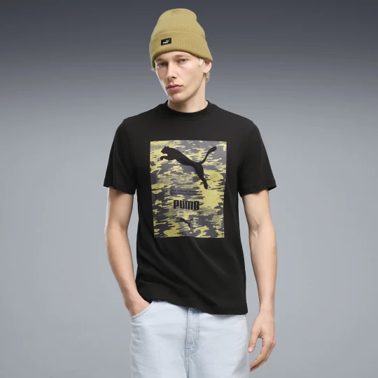 Foto van product PUMA Sport T-shirt met camouflageprint voor Heren, Zwart