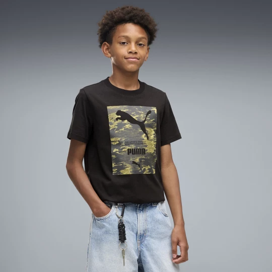 Foto van product PUMA Sport T-shirt met camouflageprint voor Heren, Zwart