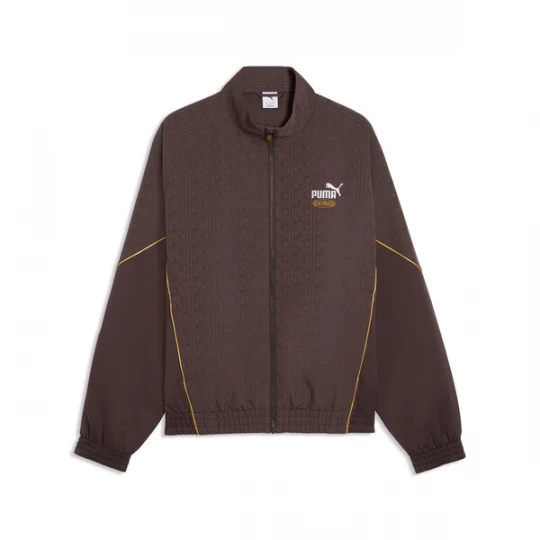 Foto van product PUMA Sportjas 'King' chocoladebruin / geel / wit
