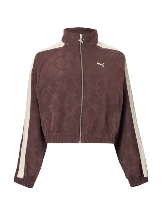 Foto van product PUMA Sportjas 'T7' chocoladebruin / wit