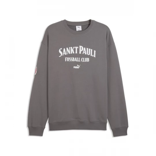 Foto van product PUMA Sportsweatshirt 'FC St. Pauli' basaltgrijs / rood / wit