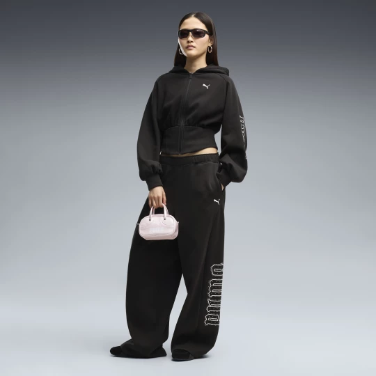 Foto van product PUMA Street Glam Slouchy Bedazzled oversized broek voor Dames, Zwart