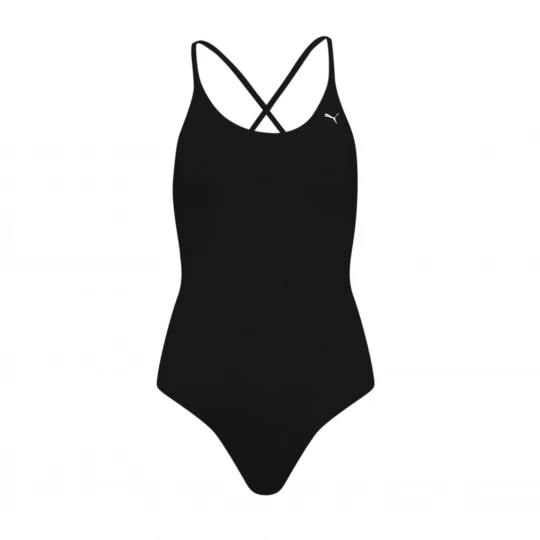 Foto van product PUMA Swim Badpak met V-hals en Gekruiste Bandjes voor Dames, Zwart