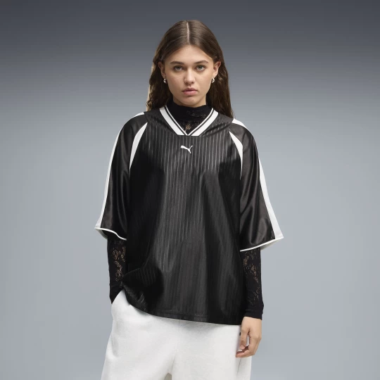 Foto van product PUMA T7 oversized voetbalshirt voor Dames, Zwart