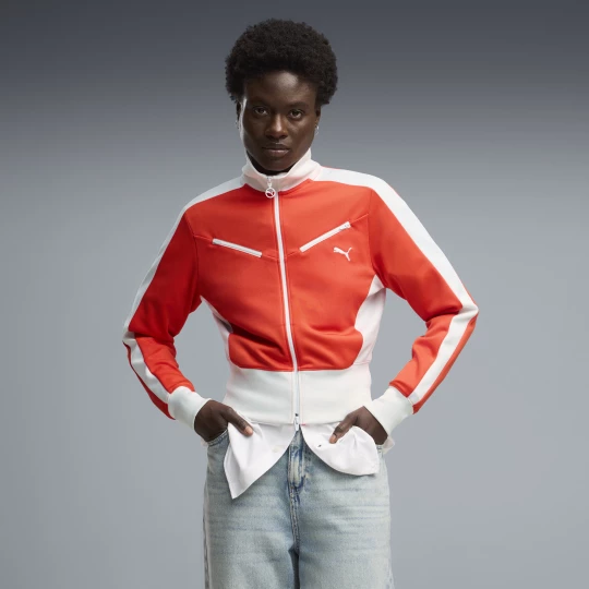 Foto van product PUMA T7 retro trainingsjack voor Dames, Grijs / Rood