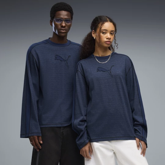 Foto van product PUMA T7 T-shirt met lange mouwen uniseks, Blauw
