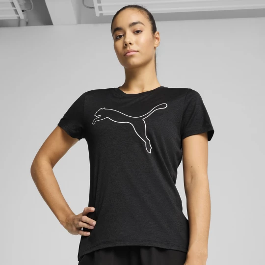 Foto van product PUMA TAD ESSENTIALS gemÃªleerd Logo T-shirt voor Dames, Zwart