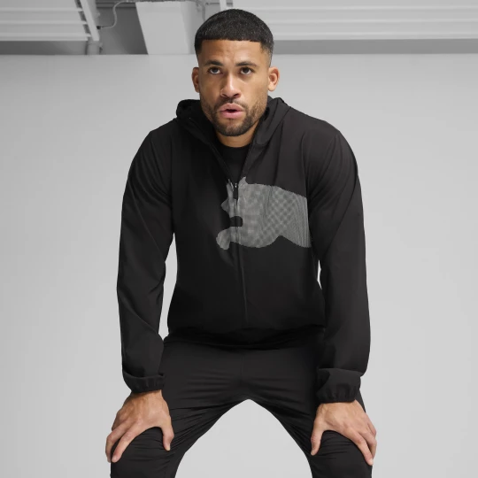 Foto van product PUMA Train All Day Big Logo geweven jas voor Heren, Zwart