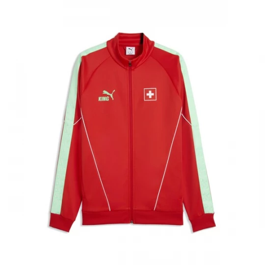 Foto van product PUMA Trainingsjack 'Schweiz King' lichtgroen / rood / wit