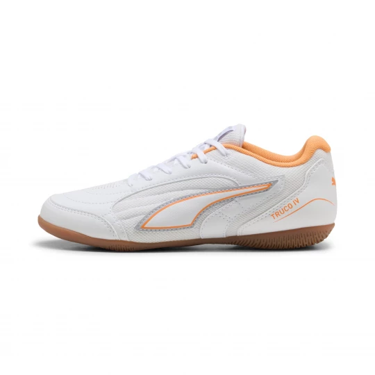 Foto van product PUMA TRUCO IV zaalvoetbalschoenen, Wit / Oranje / Zilver