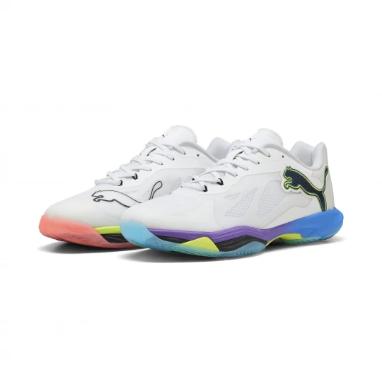 Foto van product PUMA Vantage NITROâ¢ Game On handbalschoenen uniseks, Blauw / Rood / Wit