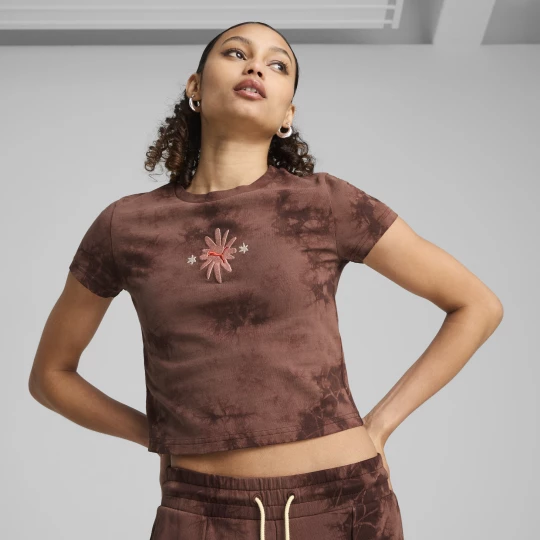 Foto van product PUMA WARDROBE ESS FLORAL PACK verwassen baby-T-shirt met print voor Dames