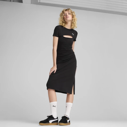 Foto van product PUMA WARDROBE ESS midi cut-out jurk voor Dames, Zwart