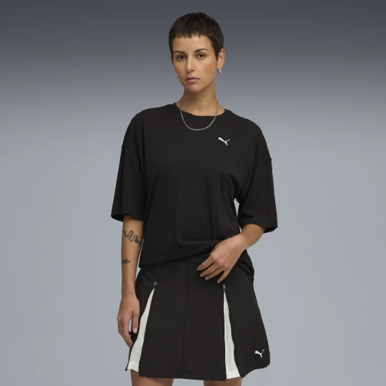 Foto van product PUMA Wardrobe Essentials oversized T-shirt voor Dames, Zwart