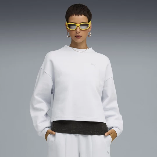 Foto van product PUMA Wardrobe Essentials oversized top met ronde hals voor Dames, Zilver