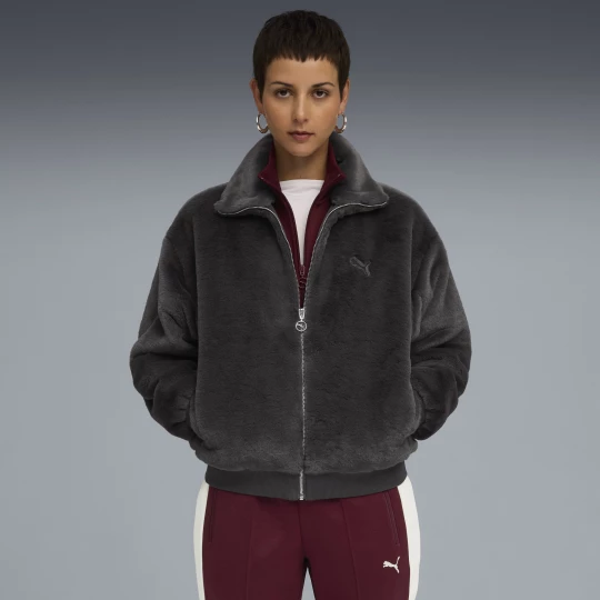 Foto van product PUMA Wardrobe Essentials zacht fleecejack voor Dames, Grijs