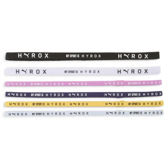 Foto van product PUMA x HYROX haarbanden (6-pack), Roze / Zwart / Wit