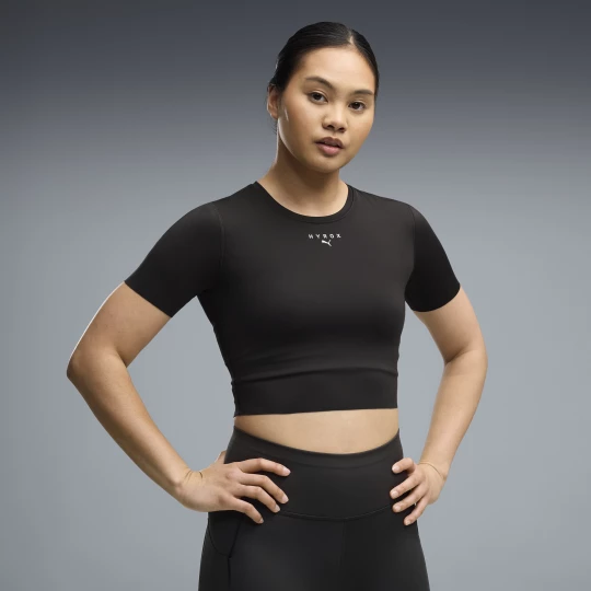 Foto van product PUMA x HYROX PWRMODE cropped T-shirt voor Dames, Zwart