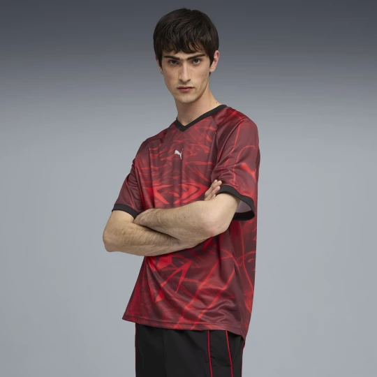 Foto van product PUMATECH all-over print relaxed voetbalshirt uniseks, Rood