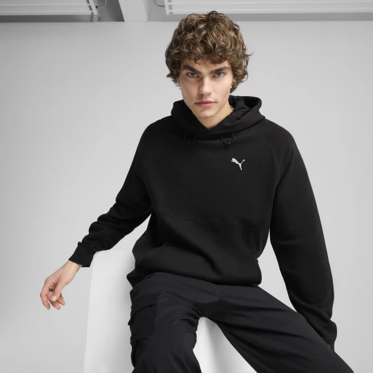 Foto van product PUMATECH DELTAKNIT Relaxed hoodie voor Heren, Zwart