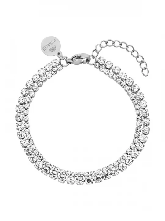 Foto van product PURELEI Armband 'Festive' zilver / transparant