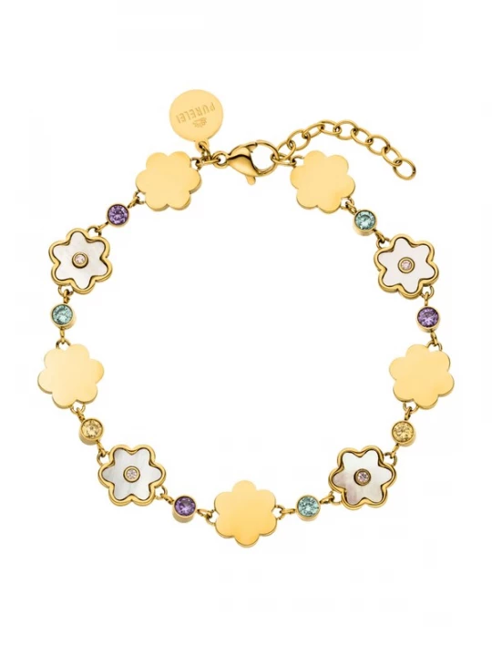Foto van product PURELEI Armband 'Flowering' goud / groen / lila