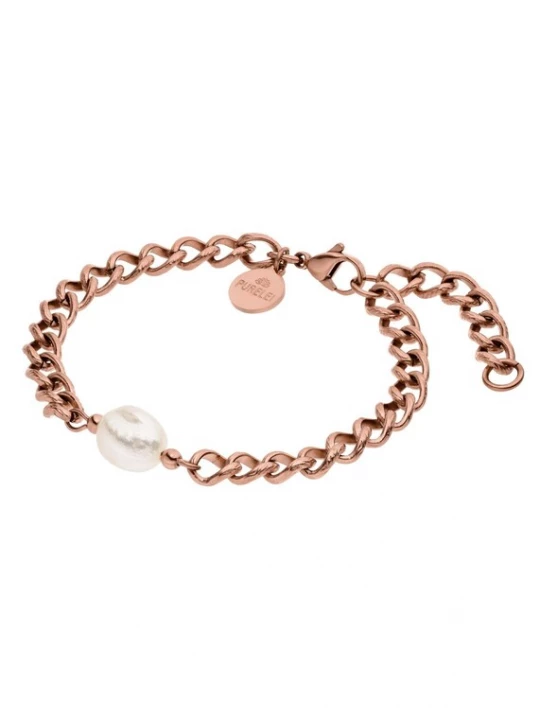 Foto van product PURELEI Armband 'Structure' rose-goud / parelwit