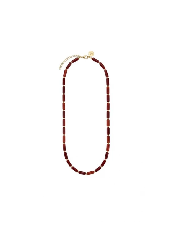 Foto van product PURELEI Ketting 'Horizon' goud / robijnrood