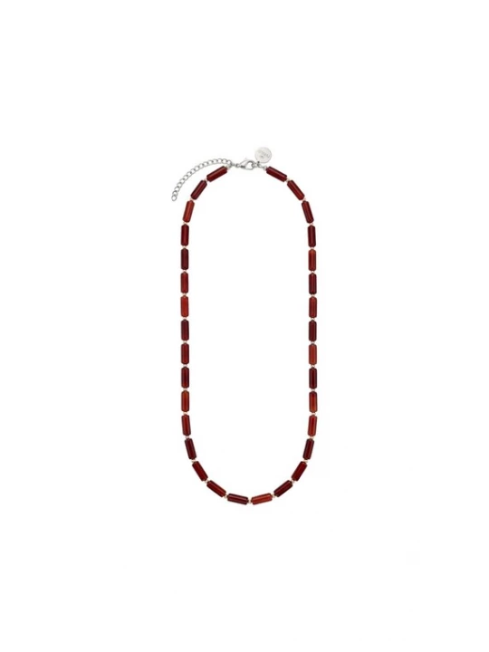 Foto van product PURELEI Ketting 'Horizon' robijnrood / zilver