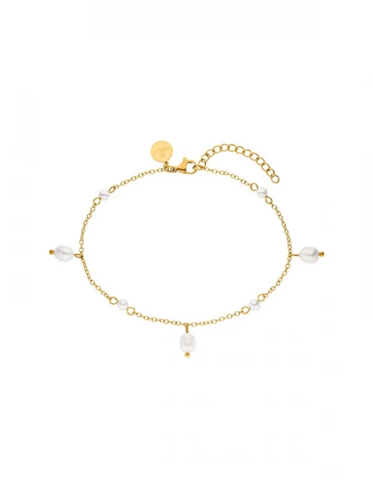 Foto van product PURELEI Voetsieraden 'Pearl Drop' goud / parelwit