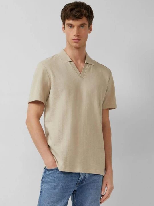 Foto van product Puur katoenen polo met textuur s.Oliver beżowy