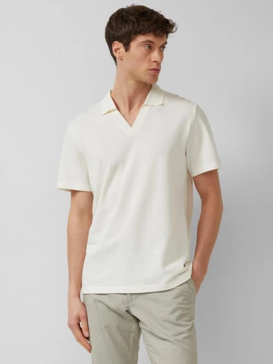 Foto van product Puur katoenen polo met textuur s.Oliver crème
