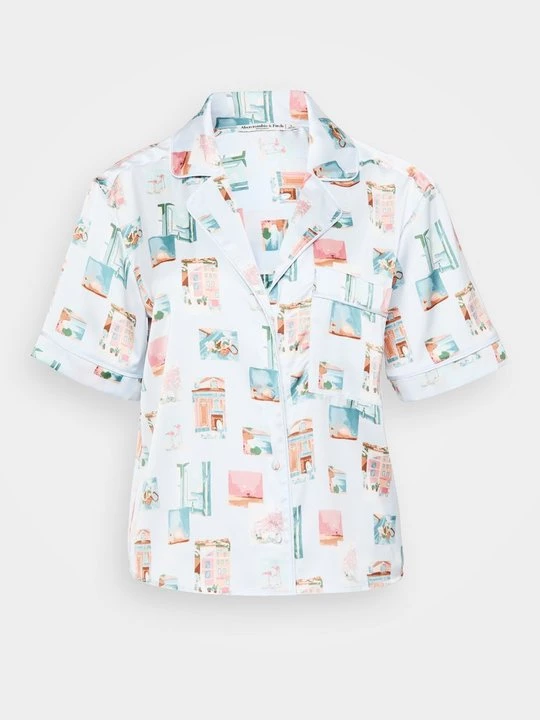 Foto van product Pyjamashirt Abercrombie & Fitch donkerblauw