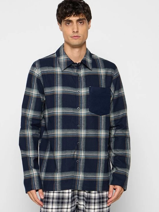 Foto van product Pyjamashirt Schiesser donkerblauw