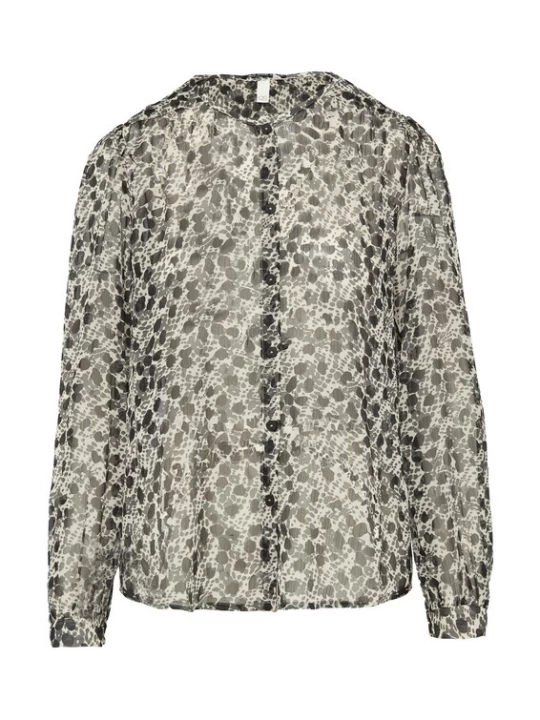 Foto van product QS Blouse aardetinten / stone grey