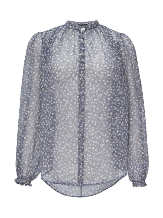 Foto van product QS Blouse antraciet / wit