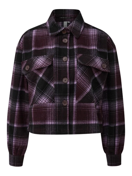 Foto van product QS Blouse aubergine / lichtlila / zwart