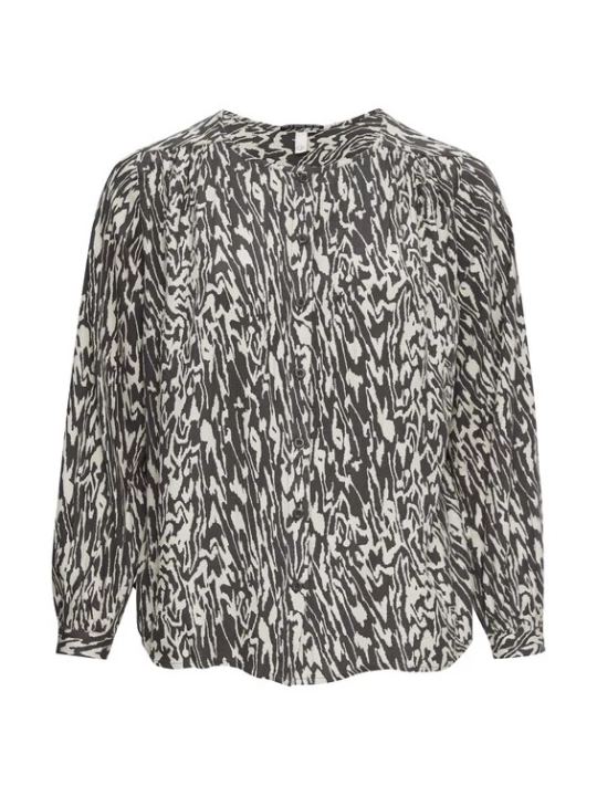 Foto van product QS Blouse beige / donkergrijs
